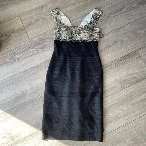 JS Collections Black Shutter Cocktail Lace Dress - Picture 5 of 16